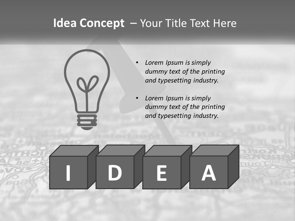 A Black And White Photo Of A Push Button On A Map PowerPoint Template