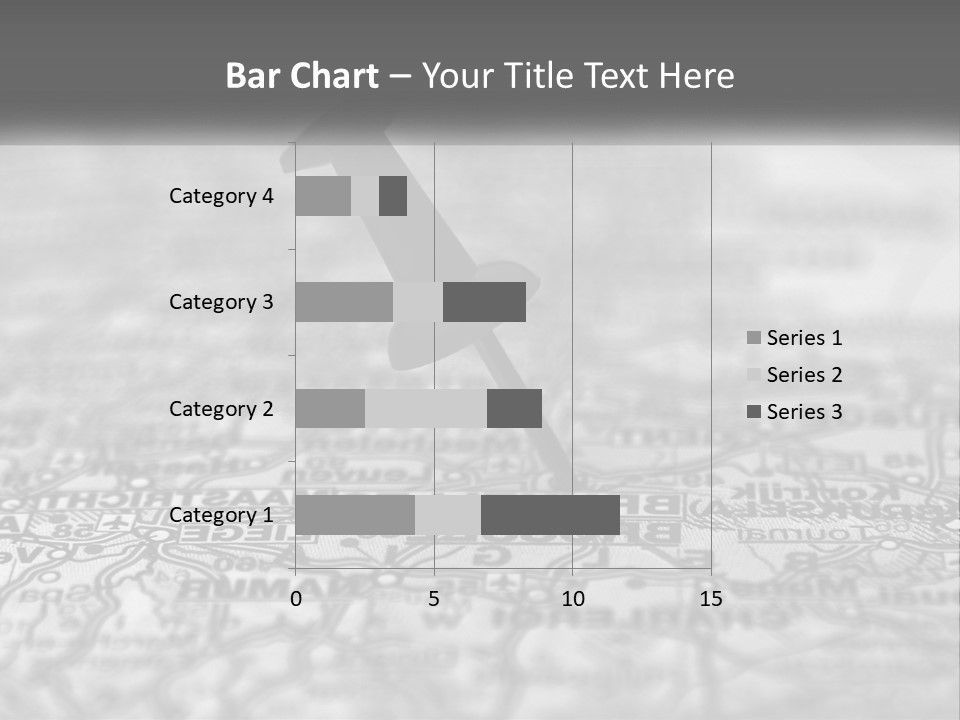 A Black And White Photo Of A Push Button On A Map PowerPoint Template