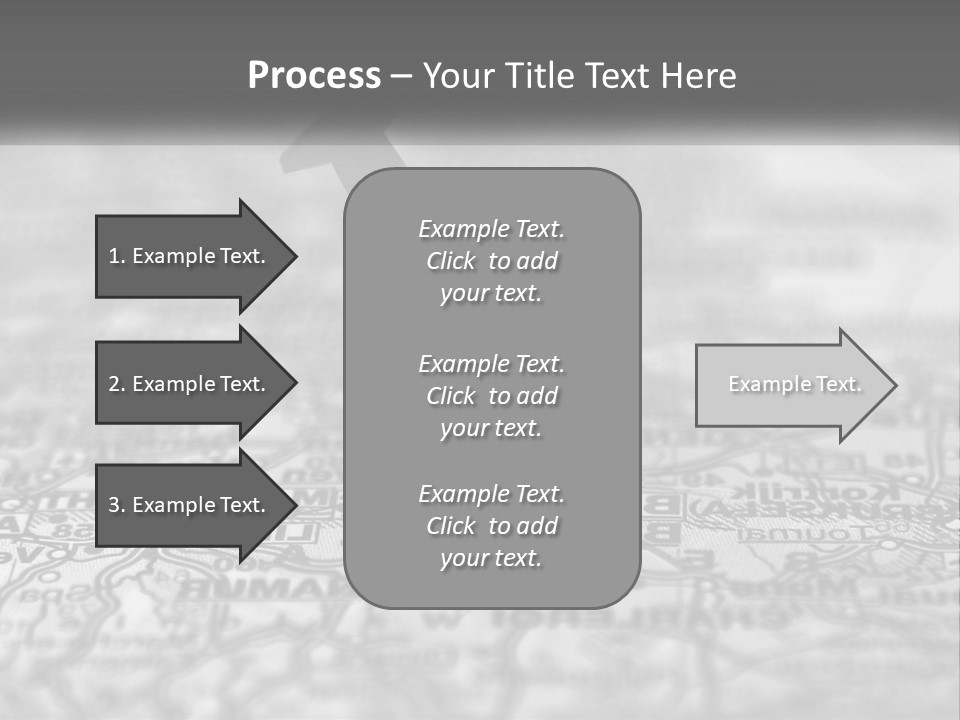 A Black And White Photo Of A Push Button On A Map PowerPoint Template