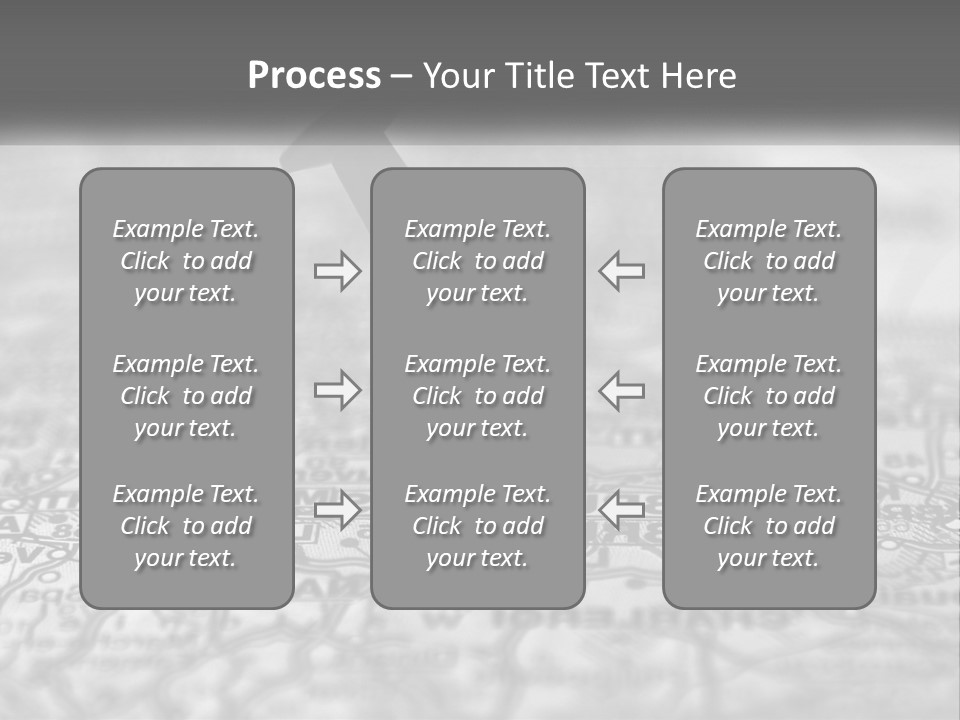 A Black And White Photo Of A Push Button On A Map PowerPoint Template