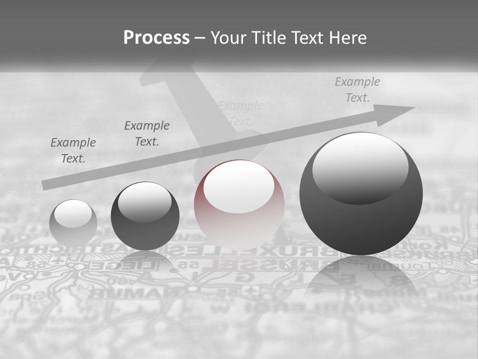 A Black And White Photo Of A Push Button On A Map PowerPoint Template