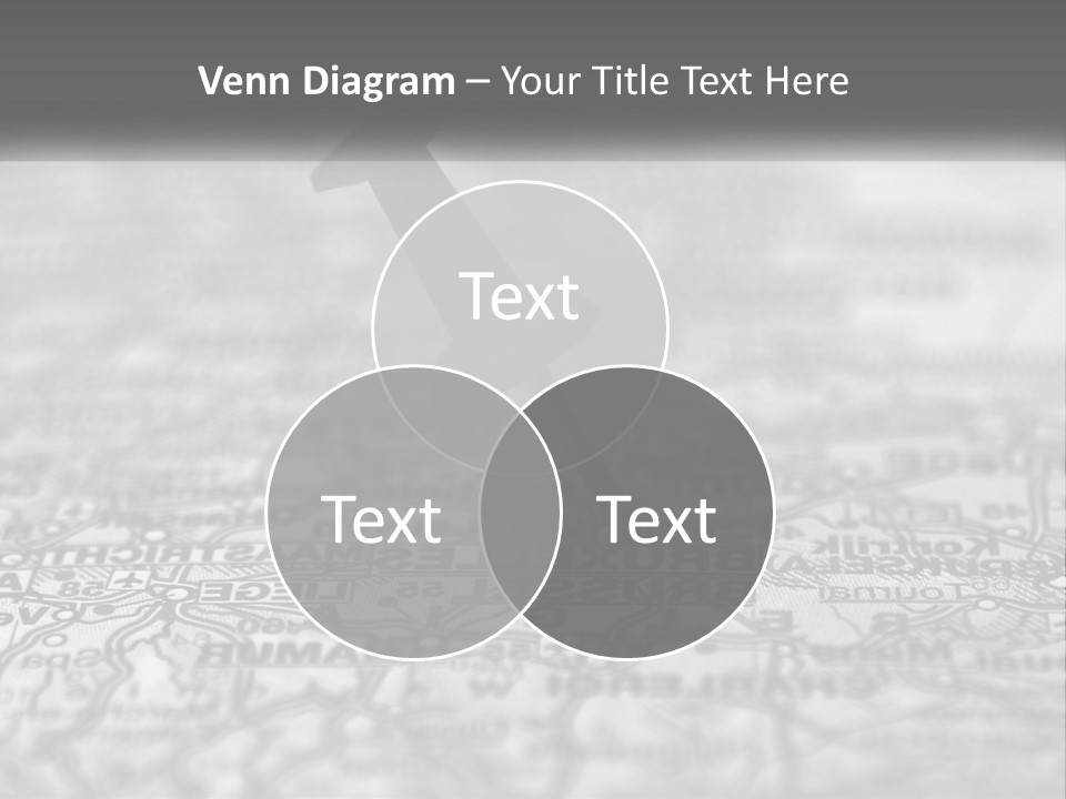 A Black And White Photo Of A Push Button On A Map PowerPoint Template