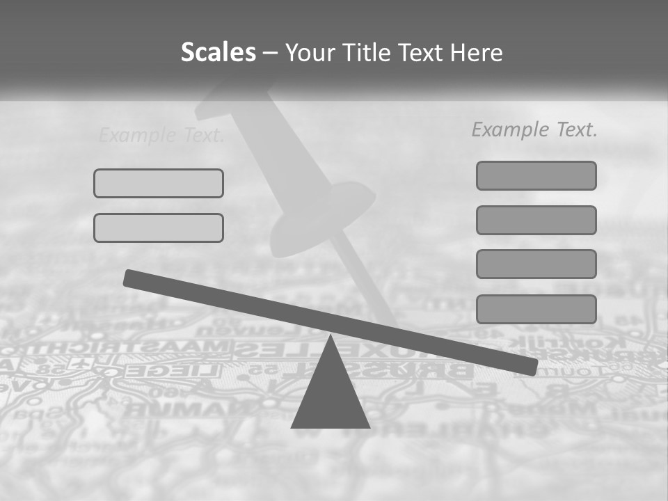 A Black And White Photo Of A Push Button On A Map PowerPoint Template
