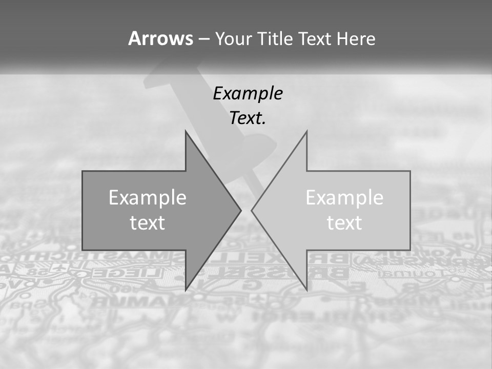 A Black And White Photo Of A Push Button On A Map PowerPoint Template