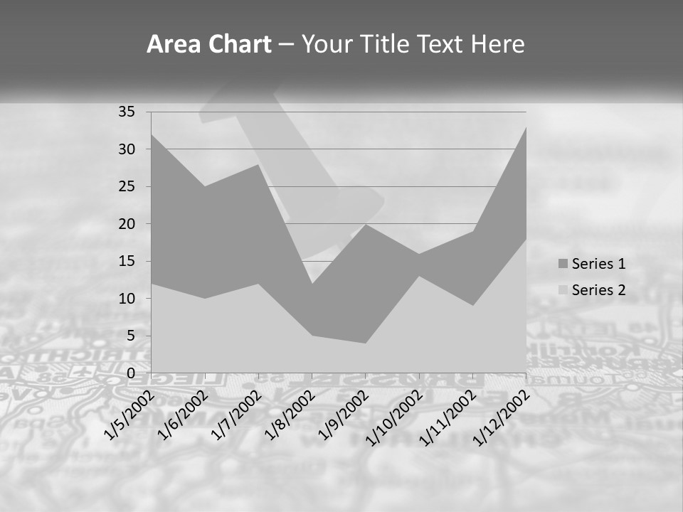 A Black And White Photo Of A Push Button On A Map PowerPoint Template