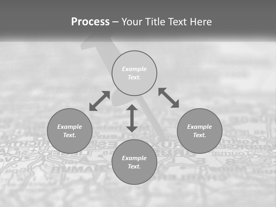 A Black And White Photo Of A Push Button On A Map PowerPoint Template