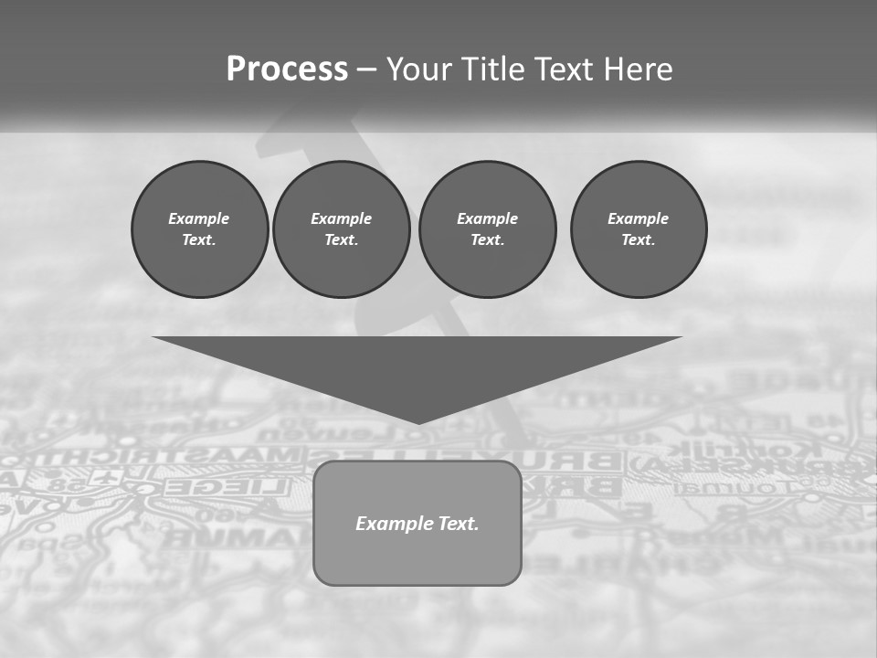 A Black And White Photo Of A Push Button On A Map PowerPoint Template