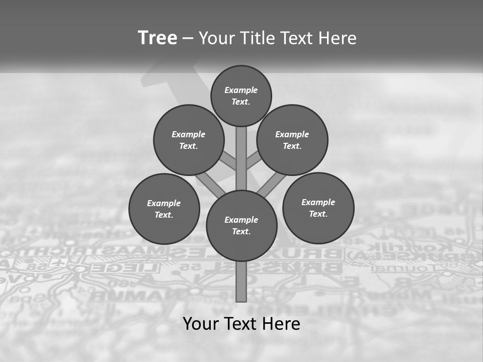 A Black And White Photo Of A Push Button On A Map PowerPoint Template