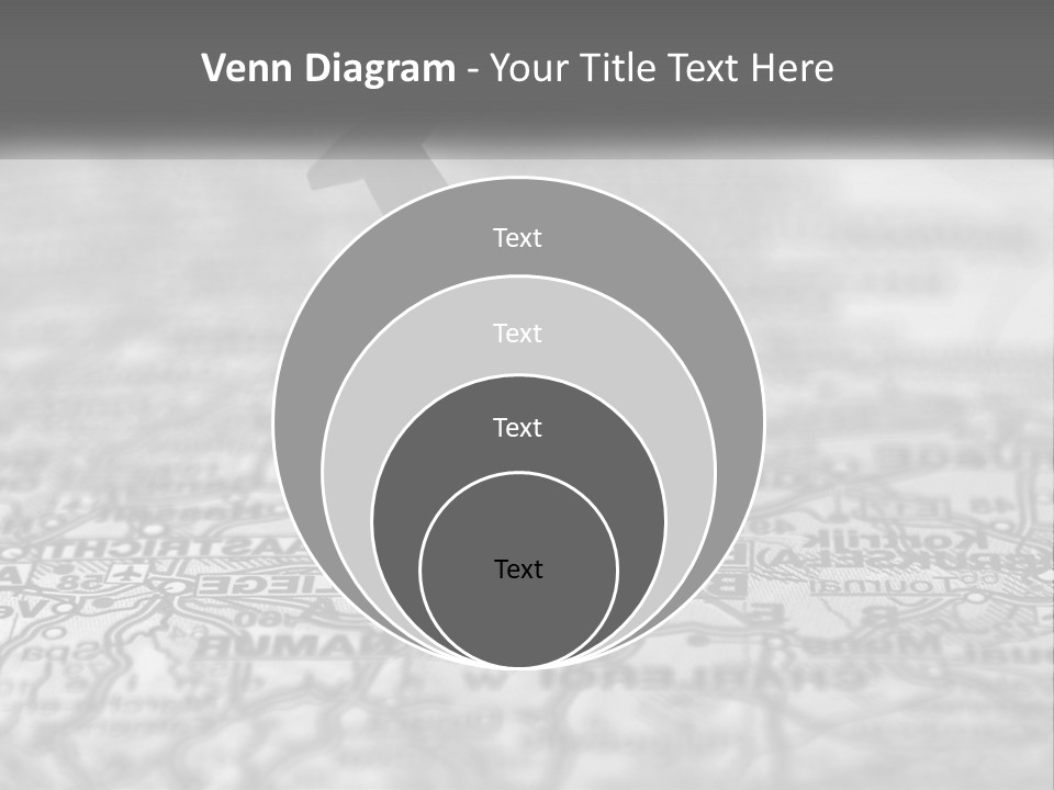 A Black And White Photo Of A Push Button On A Map PowerPoint Template