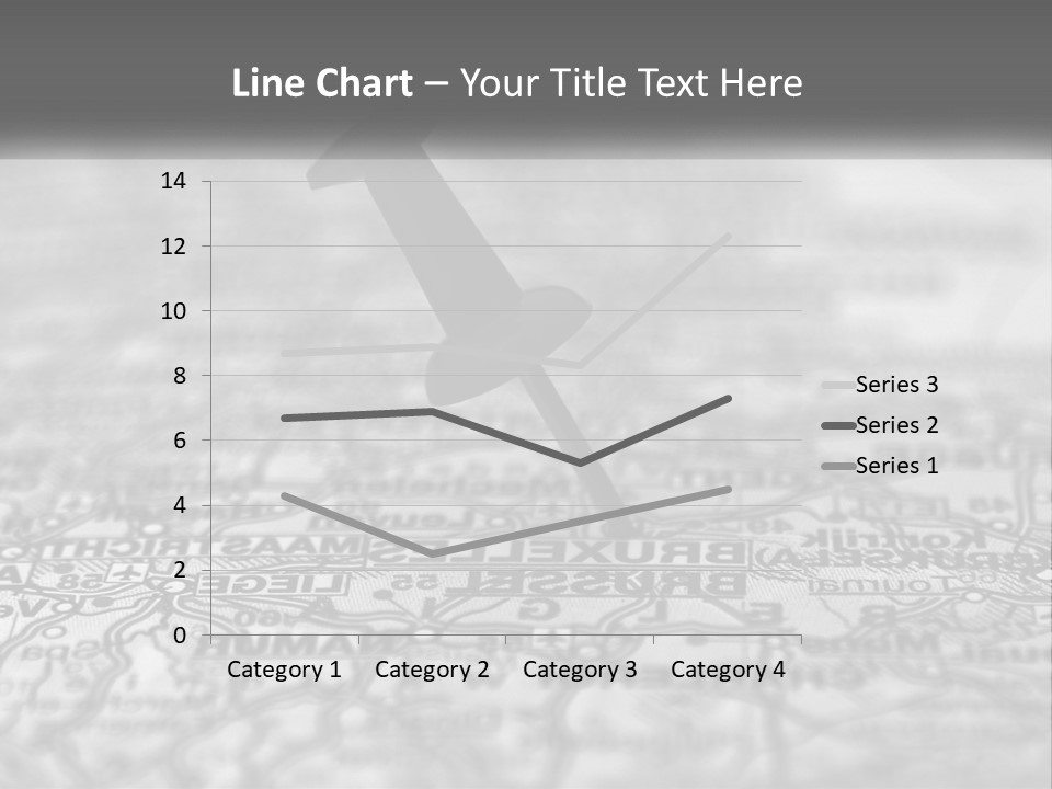 A Black And White Photo Of A Push Button On A Map PowerPoint Template