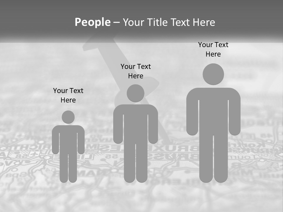 A Black And White Photo Of A Push Button On A Map PowerPoint Template