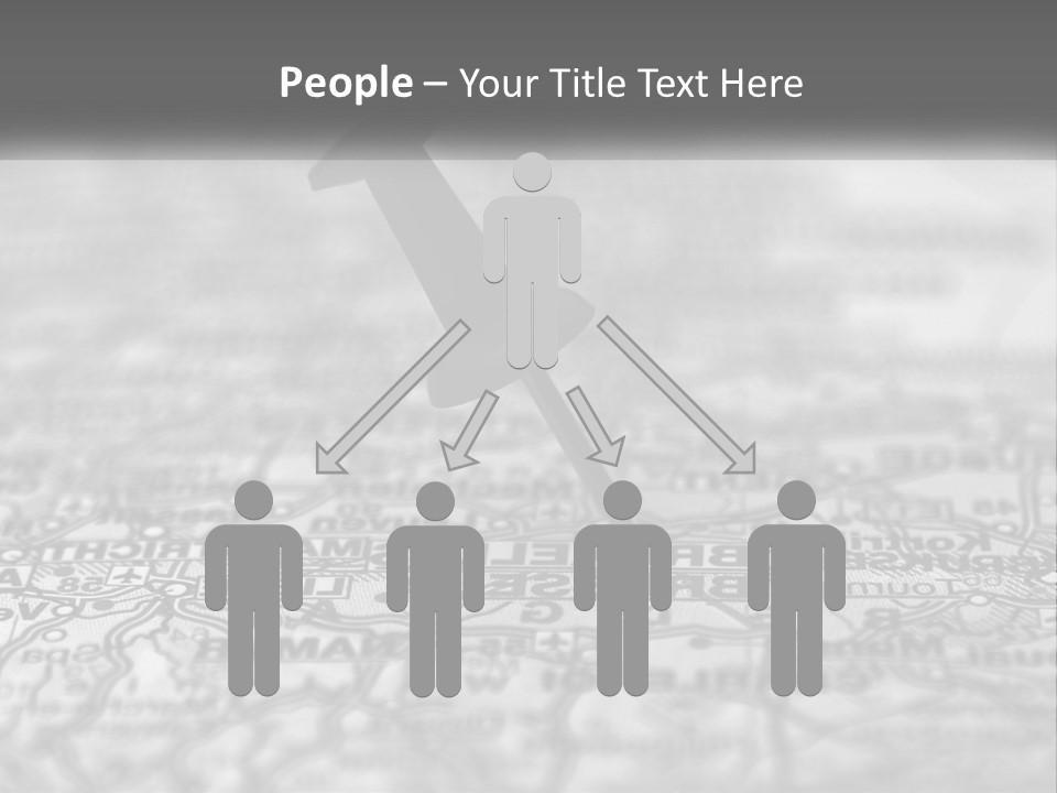 A Black And White Photo Of A Push Button On A Map PowerPoint Template