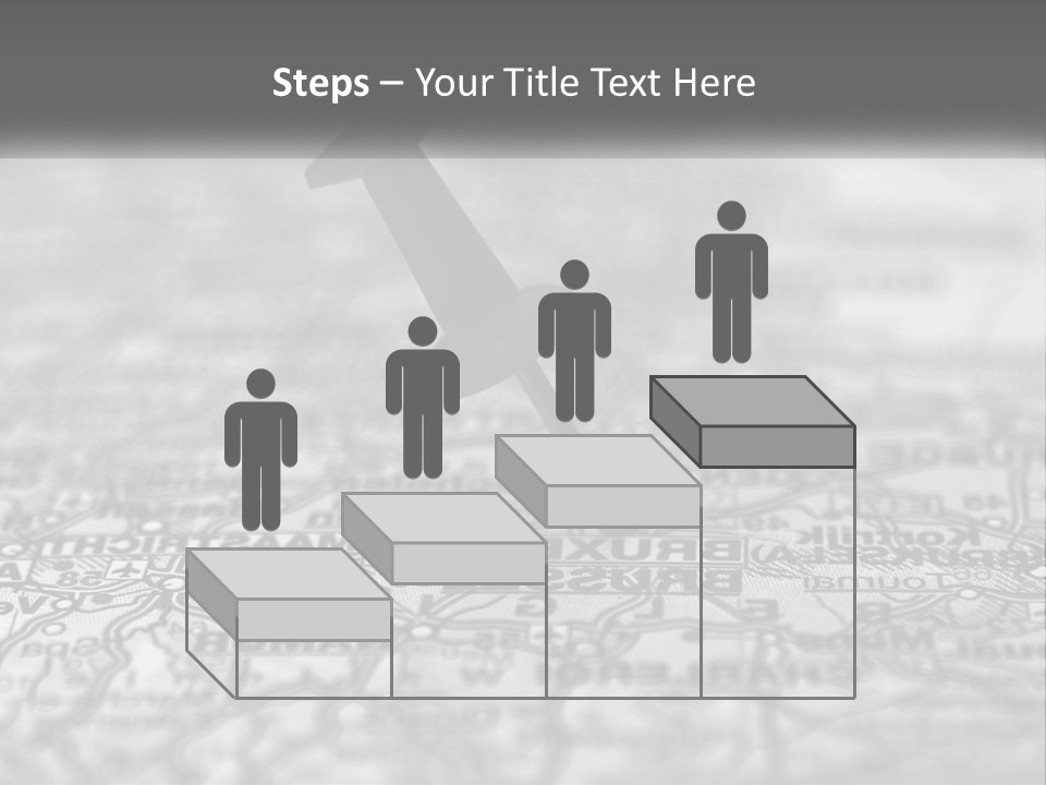 A Black And White Photo Of A Push Button On A Map PowerPoint Template