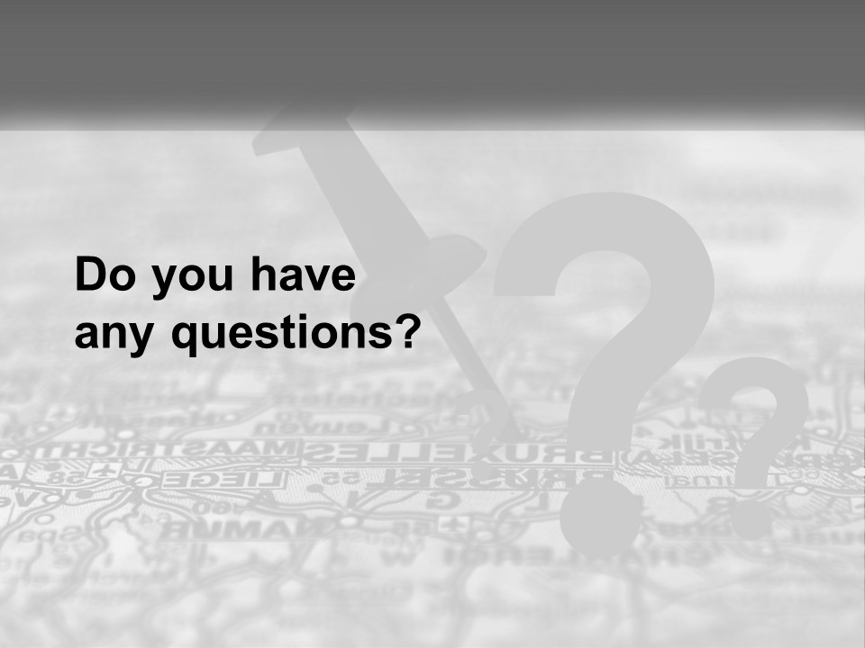 A Black And White Photo Of A Push Button On A Map PowerPoint Template