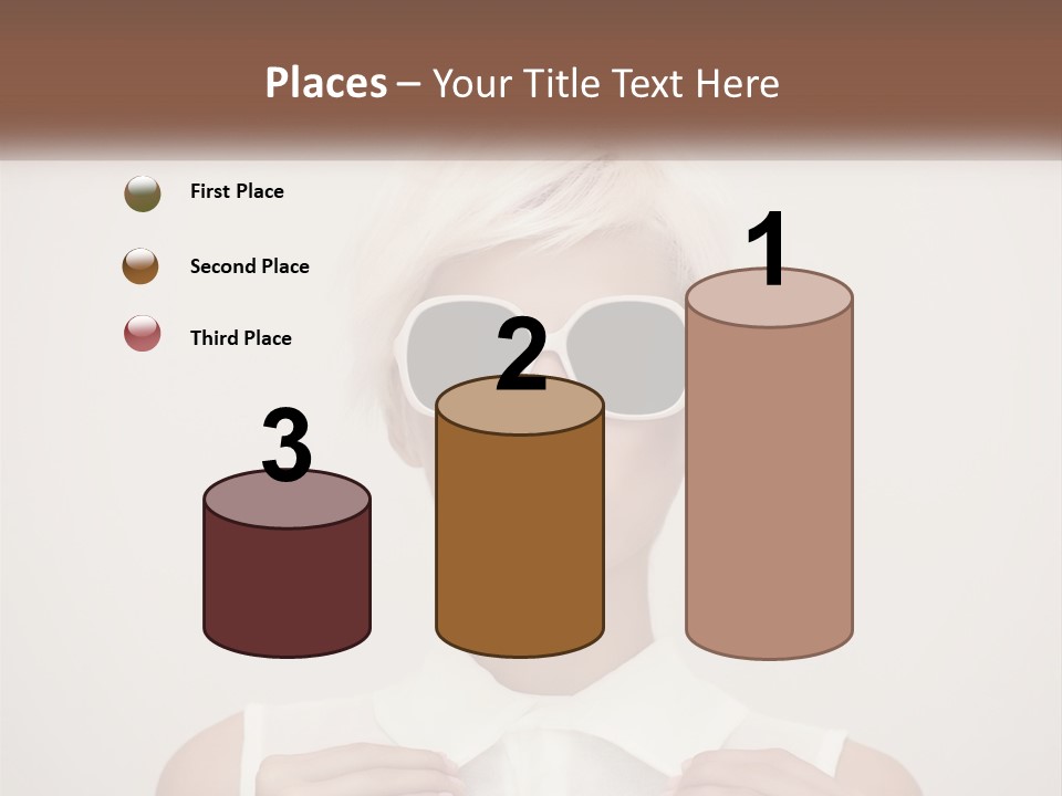 A Woman With White Hair And Sunglasses On Her Face PowerPoint Template