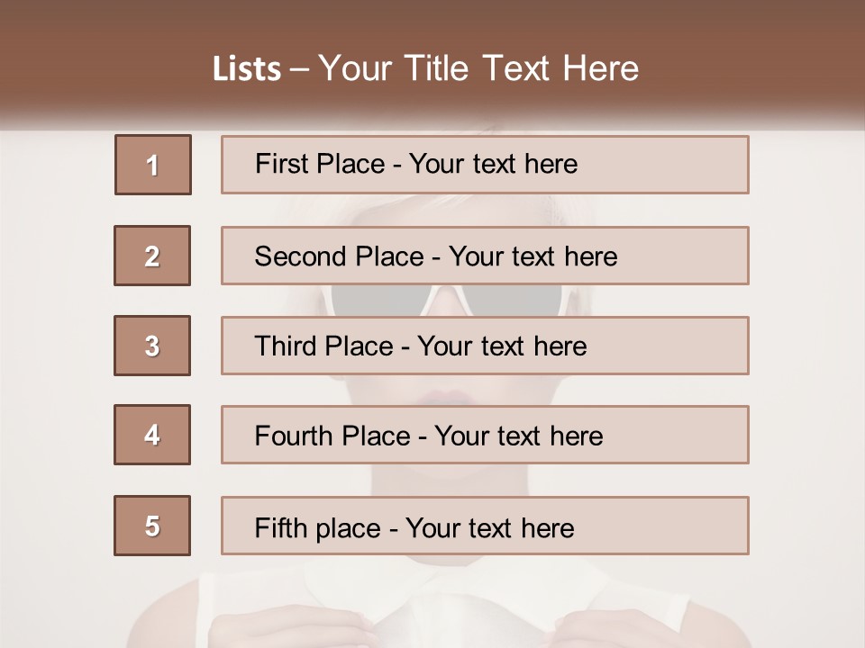 A Woman With White Hair And Sunglasses On Her Face PowerPoint Template