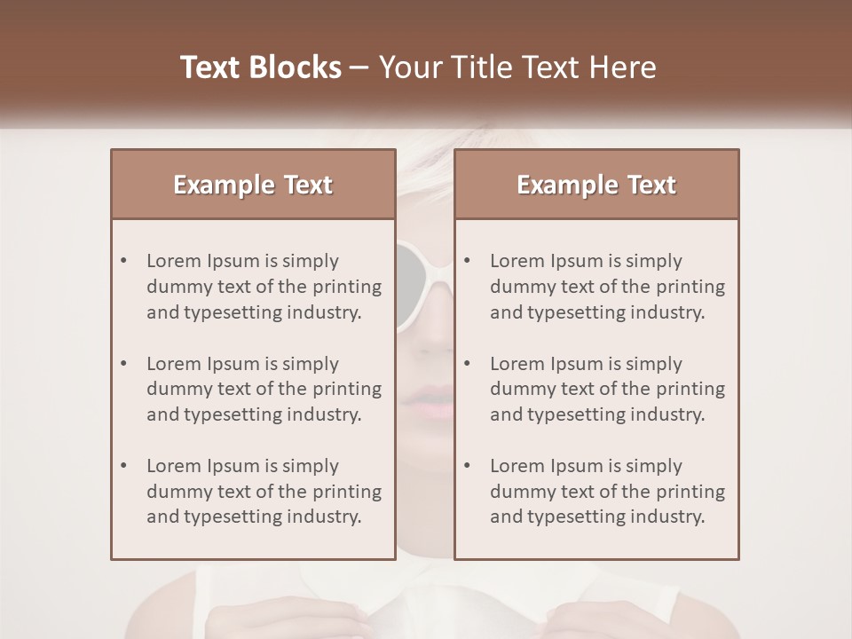 A Woman With White Hair And Sunglasses On Her Face PowerPoint Template