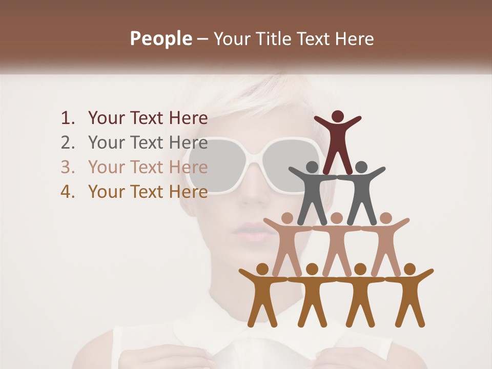 A Woman With White Hair And Sunglasses On Her Face PowerPoint Template