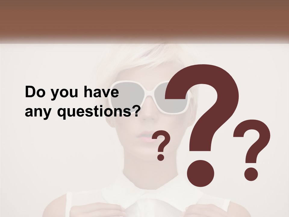 A Woman With White Hair And Sunglasses On Her Face PowerPoint Template