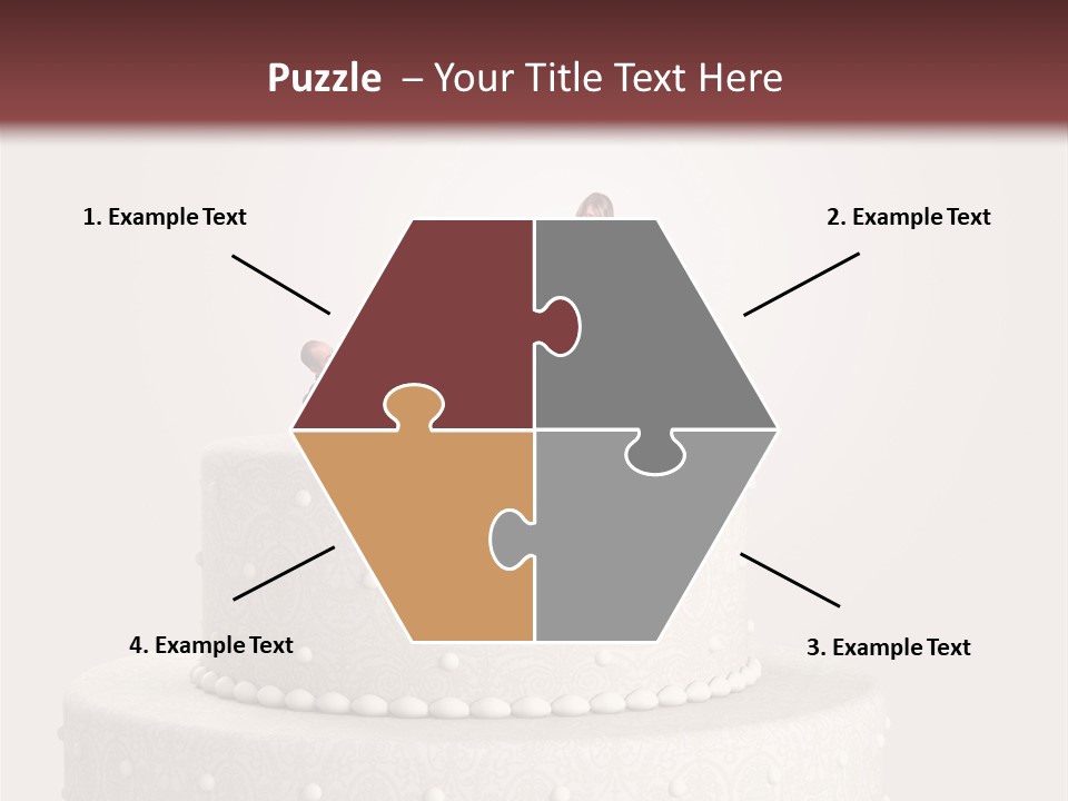A Wedding Cake With A Bride And Groom On Top Of It PowerPoint Template