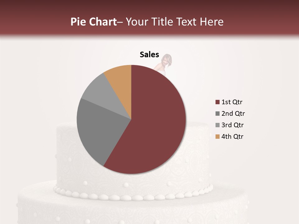 A Wedding Cake With A Bride And Groom On Top Of It PowerPoint Template