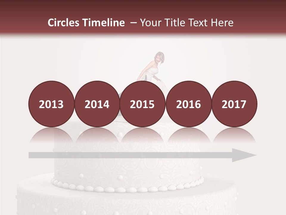 A Wedding Cake With A Bride And Groom On Top Of It PowerPoint Template