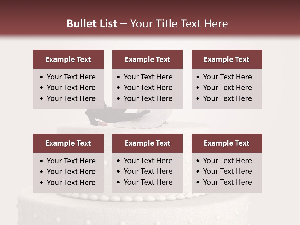 A Wedding Cake With A Bride And Groom On Top Of It PowerPoint Template