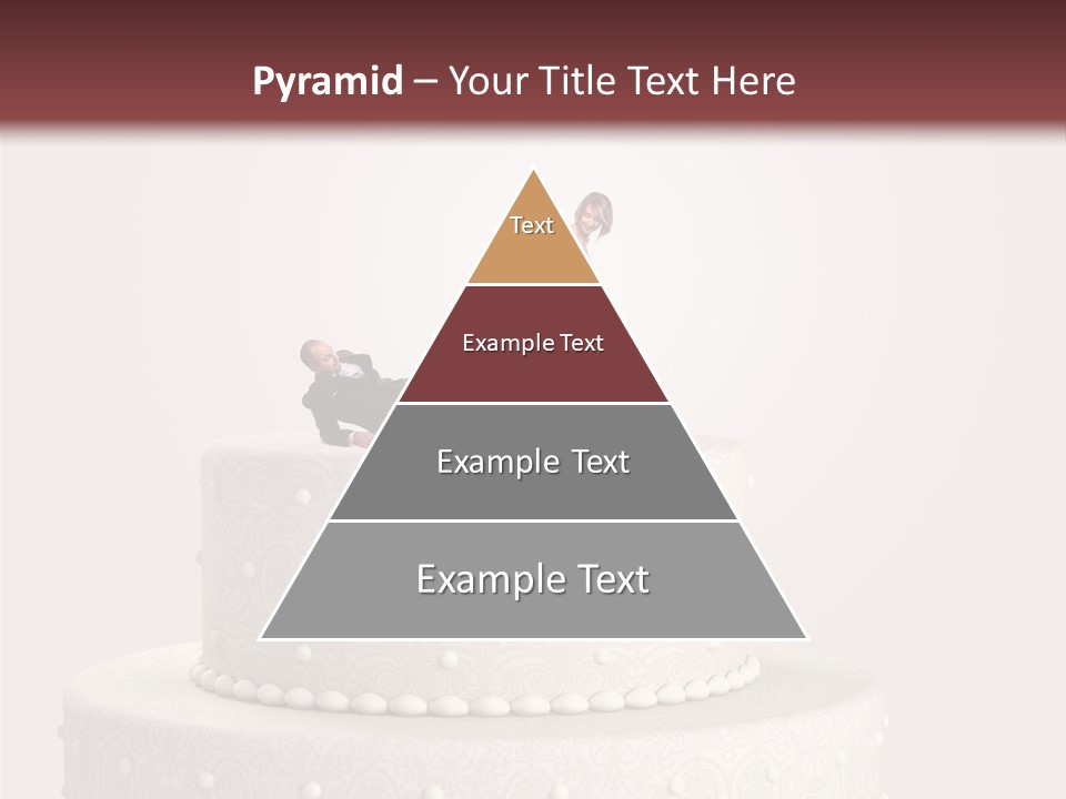 A Wedding Cake With A Bride And Groom On Top Of It PowerPoint Template