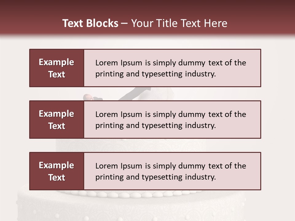 A Wedding Cake With A Bride And Groom On Top Of It PowerPoint Template
