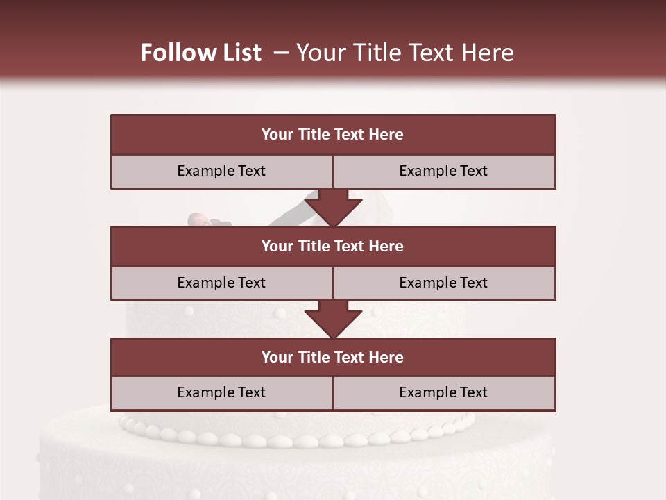 A Wedding Cake With A Bride And Groom On Top Of It PowerPoint Template