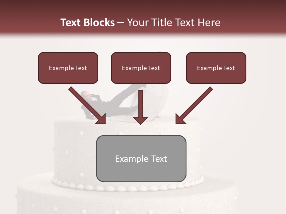 A Wedding Cake With A Bride And Groom On Top Of It PowerPoint Template