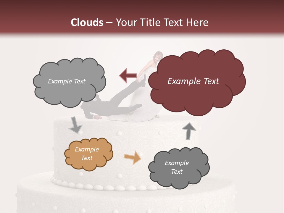 A Wedding Cake With A Bride And Groom On Top Of It PowerPoint Template