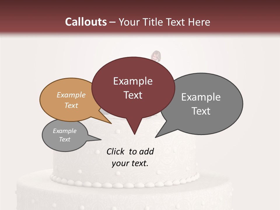 A Wedding Cake With A Bride And Groom On Top Of It PowerPoint Template