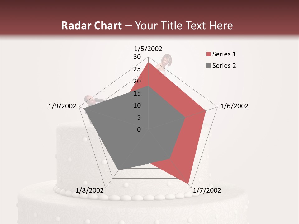A Wedding Cake With A Bride And Groom On Top Of It PowerPoint Template
