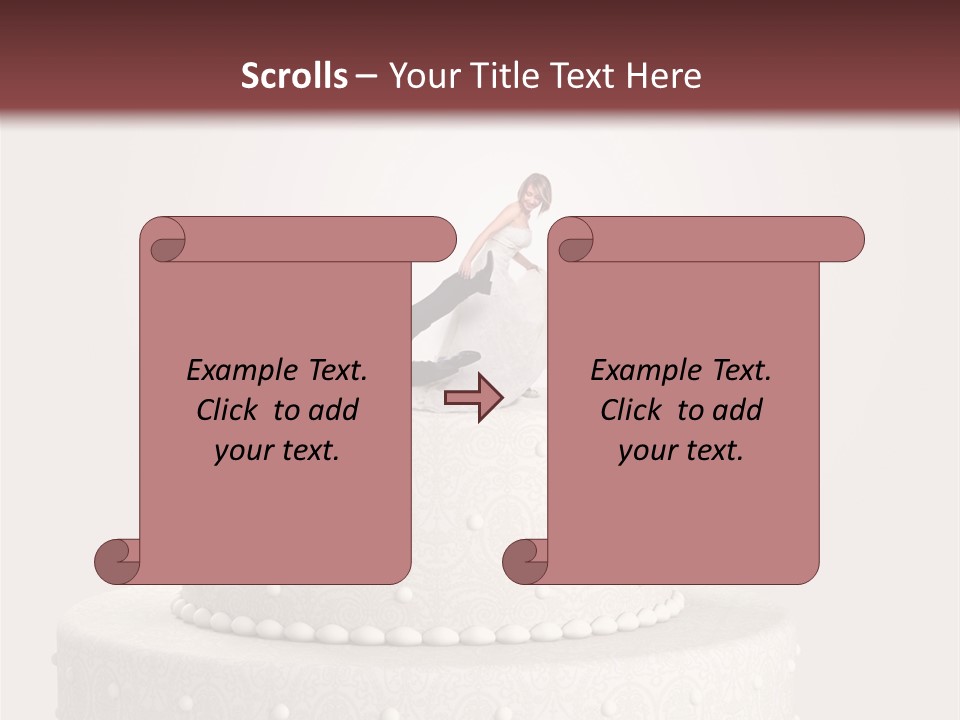 A Wedding Cake With A Bride And Groom On Top Of It PowerPoint Template