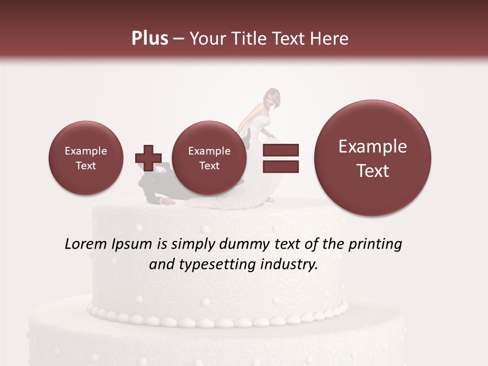 A Wedding Cake With A Bride And Groom On Top Of It PowerPoint Template