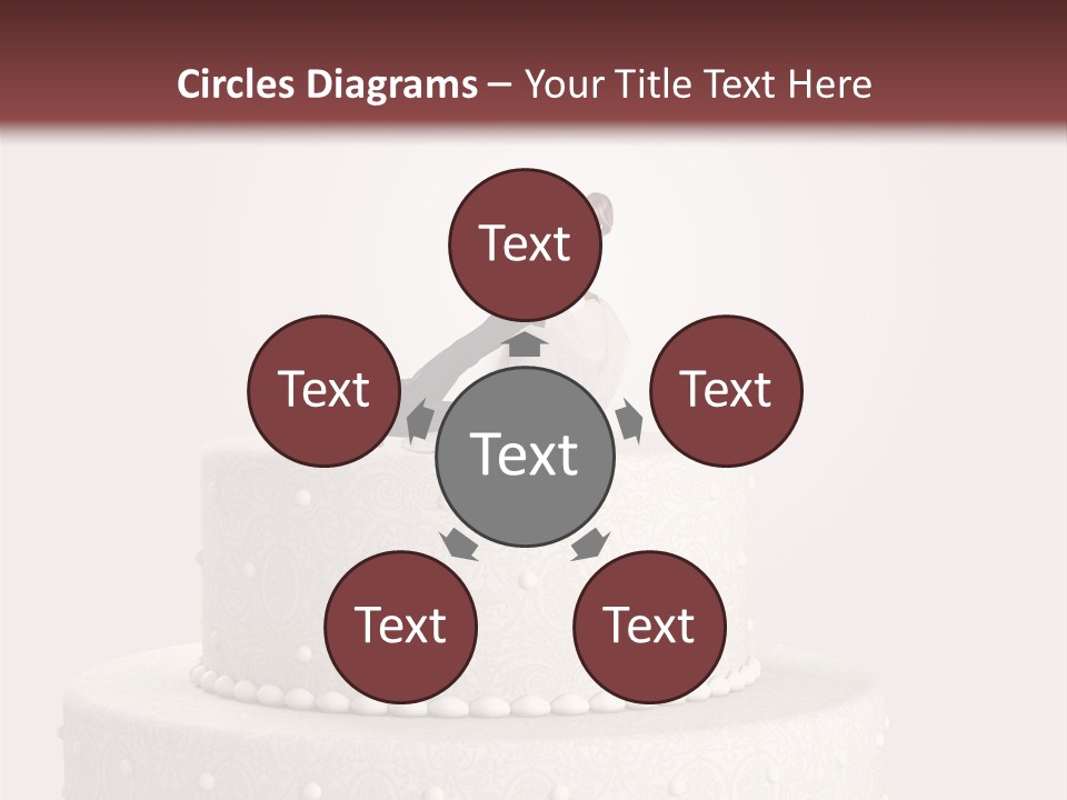 A Wedding Cake With A Bride And Groom On Top Of It PowerPoint Template