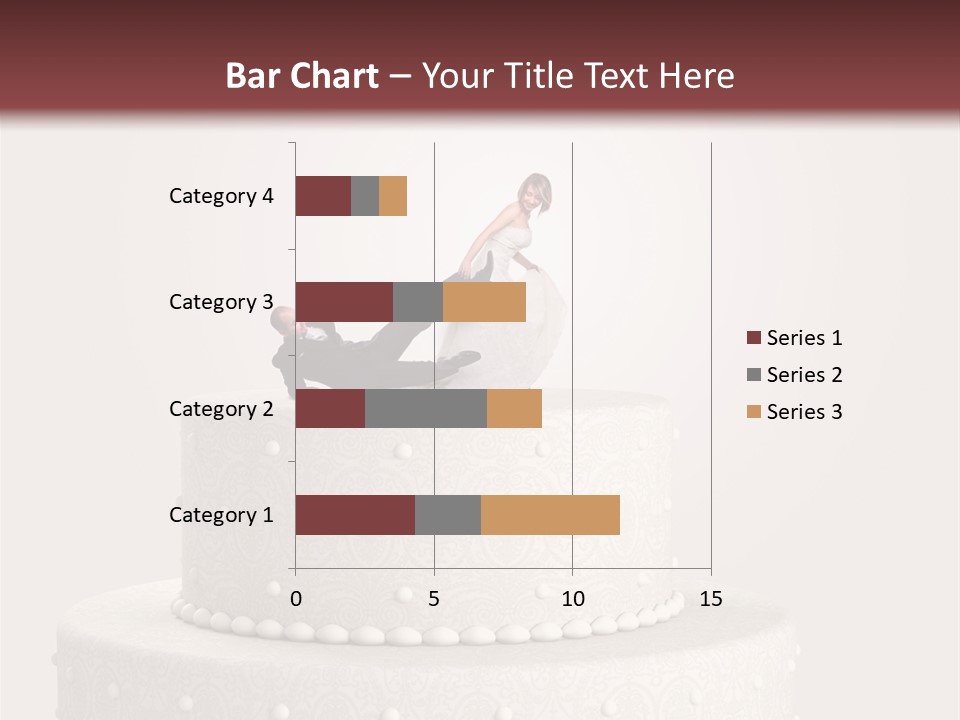 A Wedding Cake With A Bride And Groom On Top Of It PowerPoint Template