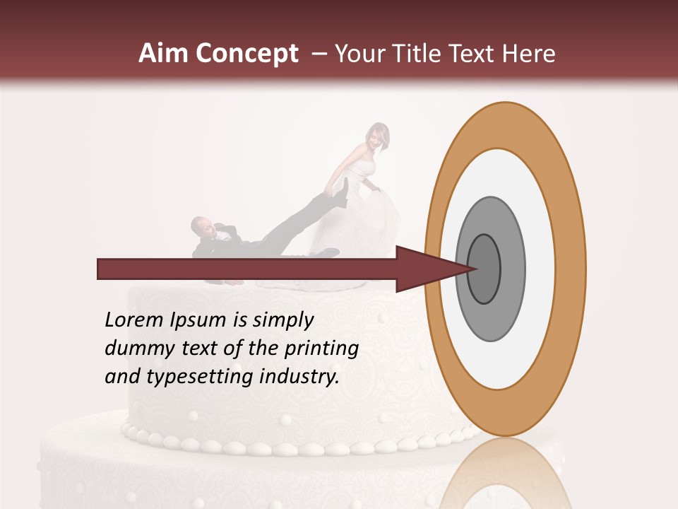 A Wedding Cake With A Bride And Groom On Top Of It PowerPoint Template