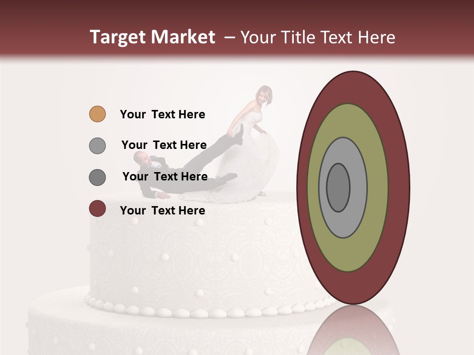A Wedding Cake With A Bride And Groom On Top Of It PowerPoint Template
