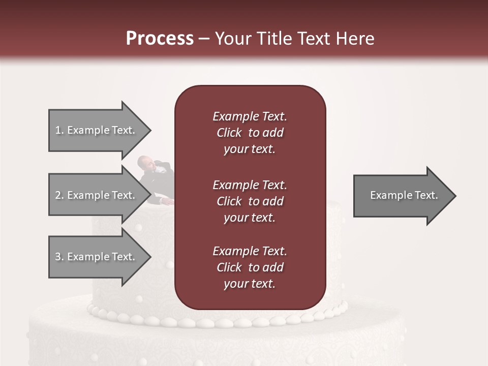 A Wedding Cake With A Bride And Groom On Top Of It PowerPoint Template
