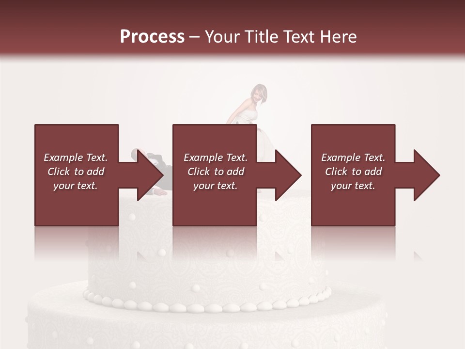 A Wedding Cake With A Bride And Groom On Top Of It PowerPoint Template