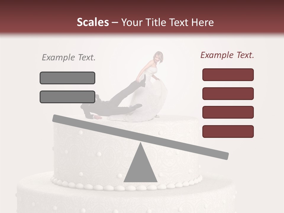 A Wedding Cake With A Bride And Groom On Top Of It PowerPoint Template