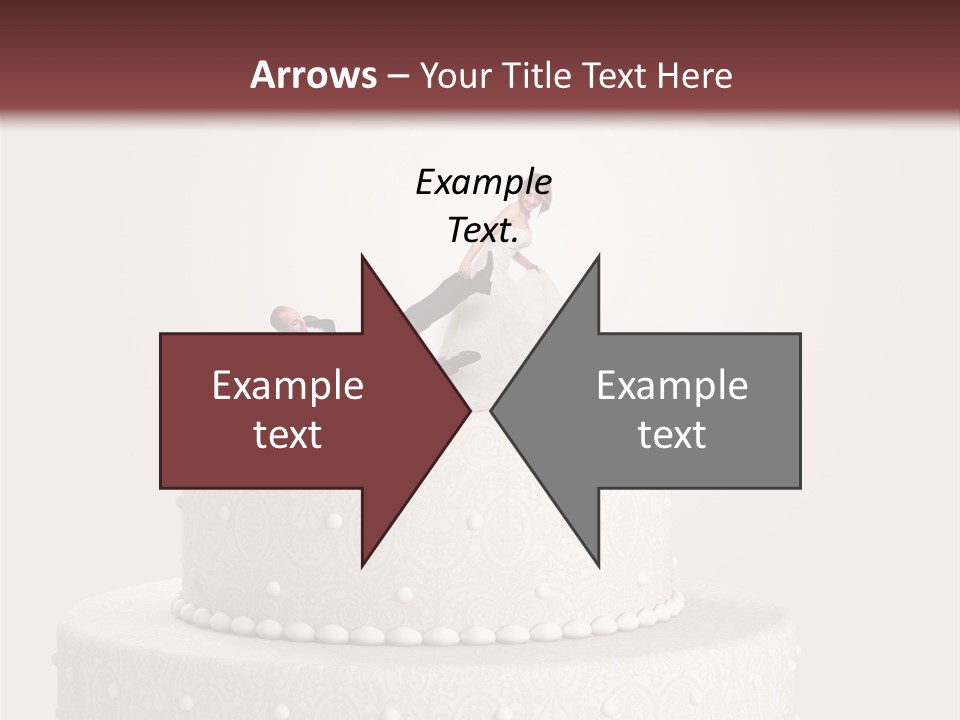 A Wedding Cake With A Bride And Groom On Top Of It PowerPoint Template