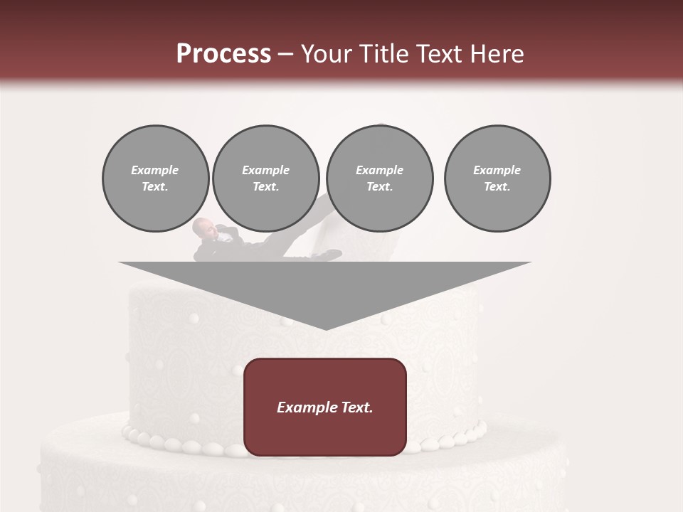 A Wedding Cake With A Bride And Groom On Top Of It PowerPoint Template