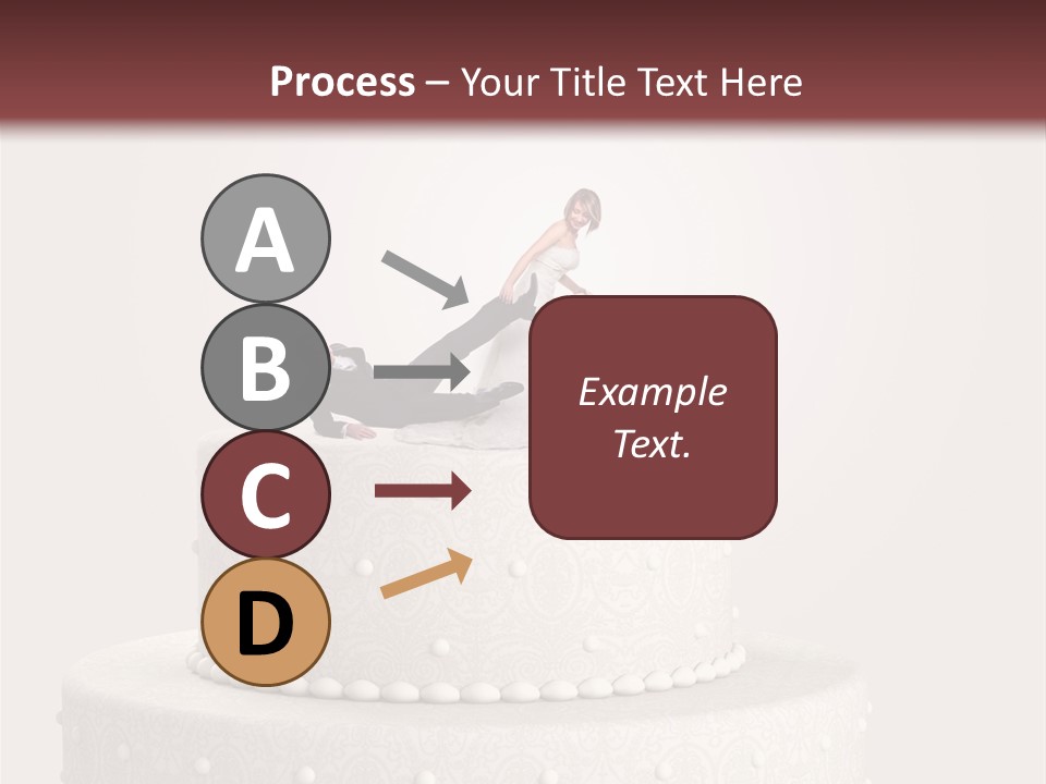 A Wedding Cake With A Bride And Groom On Top Of It PowerPoint Template