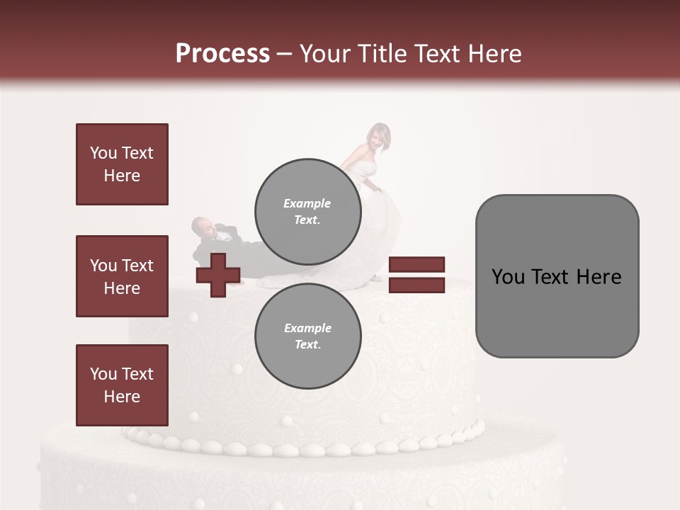 A Wedding Cake With A Bride And Groom On Top Of It PowerPoint Template