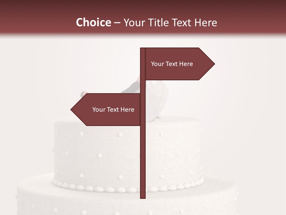 A Wedding Cake With A Bride And Groom On Top Of It PowerPoint Template