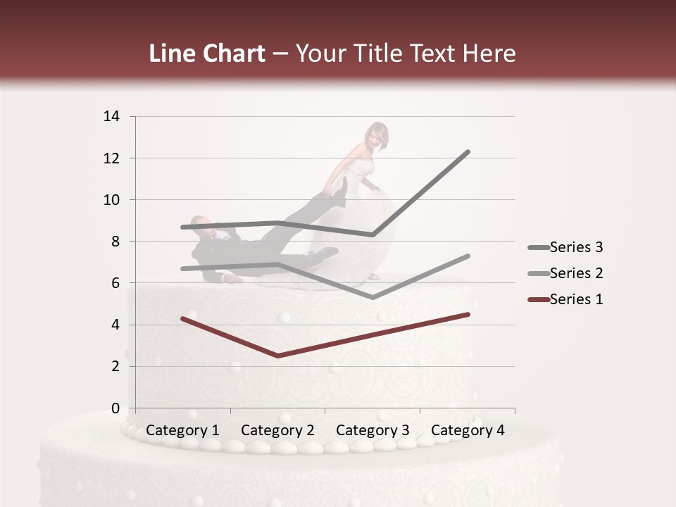 A Wedding Cake With A Bride And Groom On Top Of It PowerPoint Template