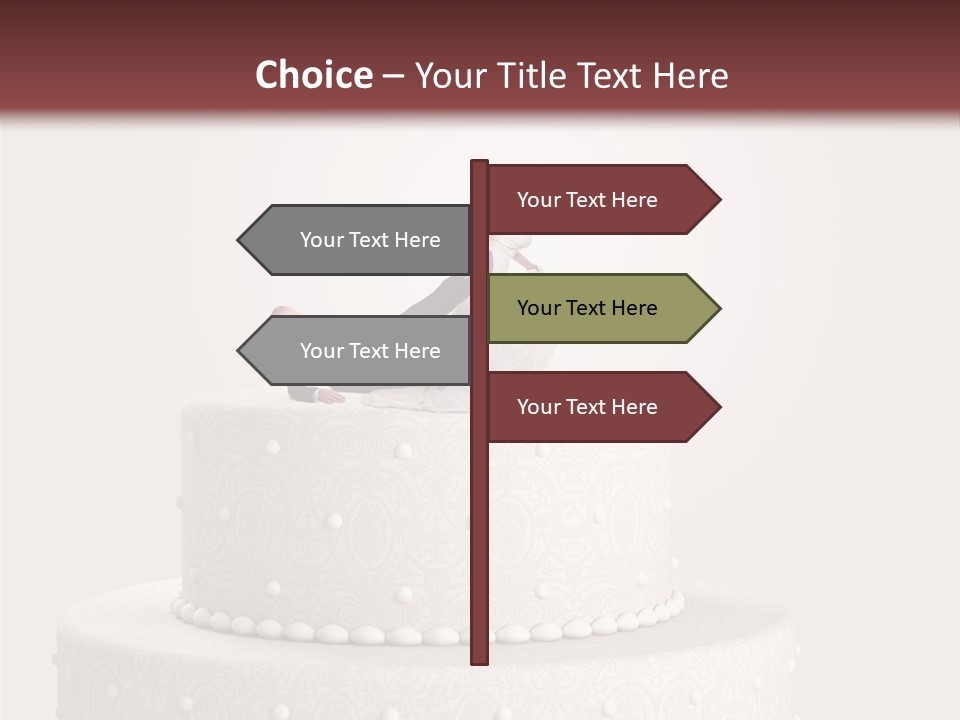 A Wedding Cake With A Bride And Groom On Top Of It PowerPoint Template